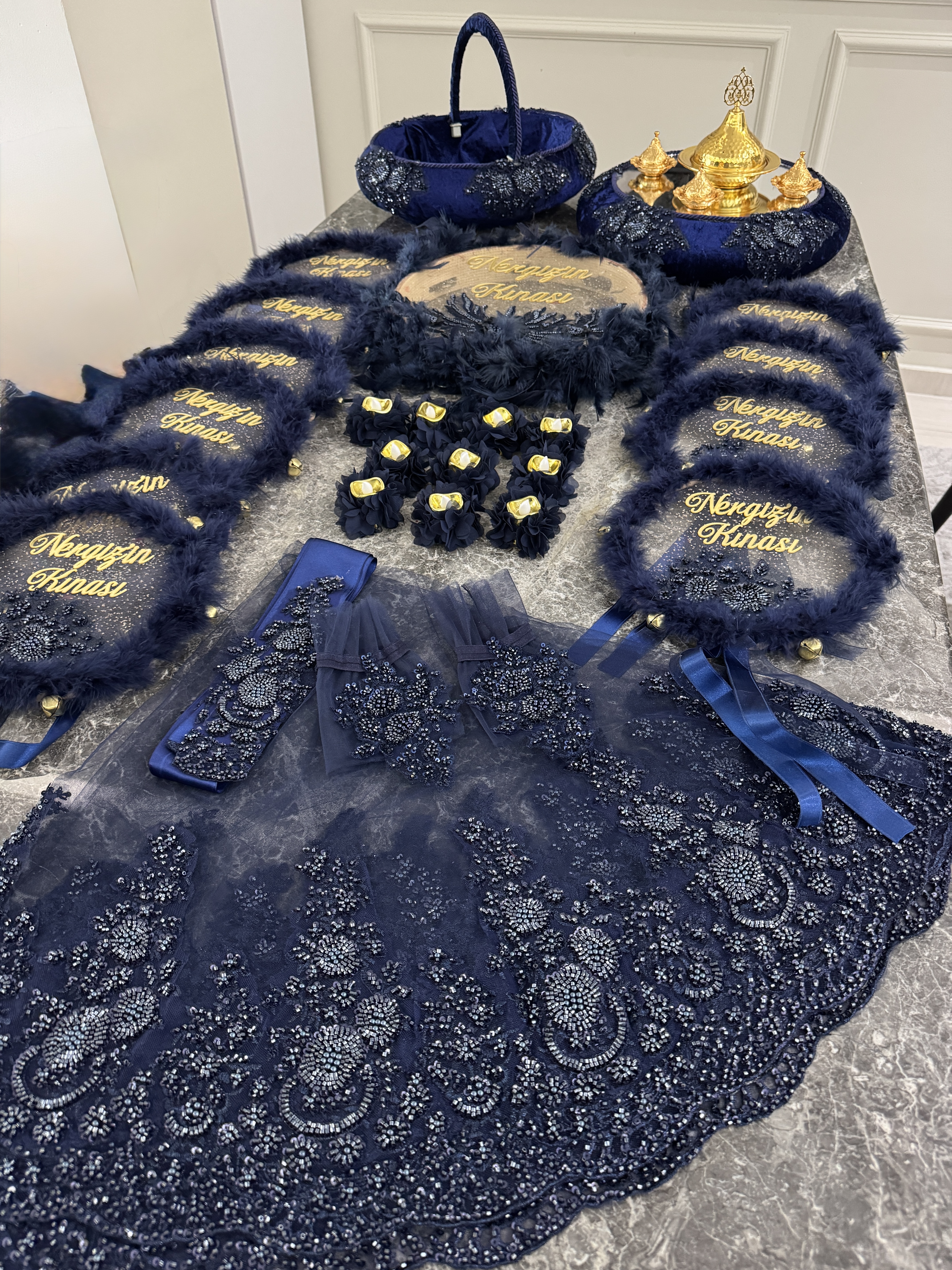 Lacivert Kına Seti Malzemeleri