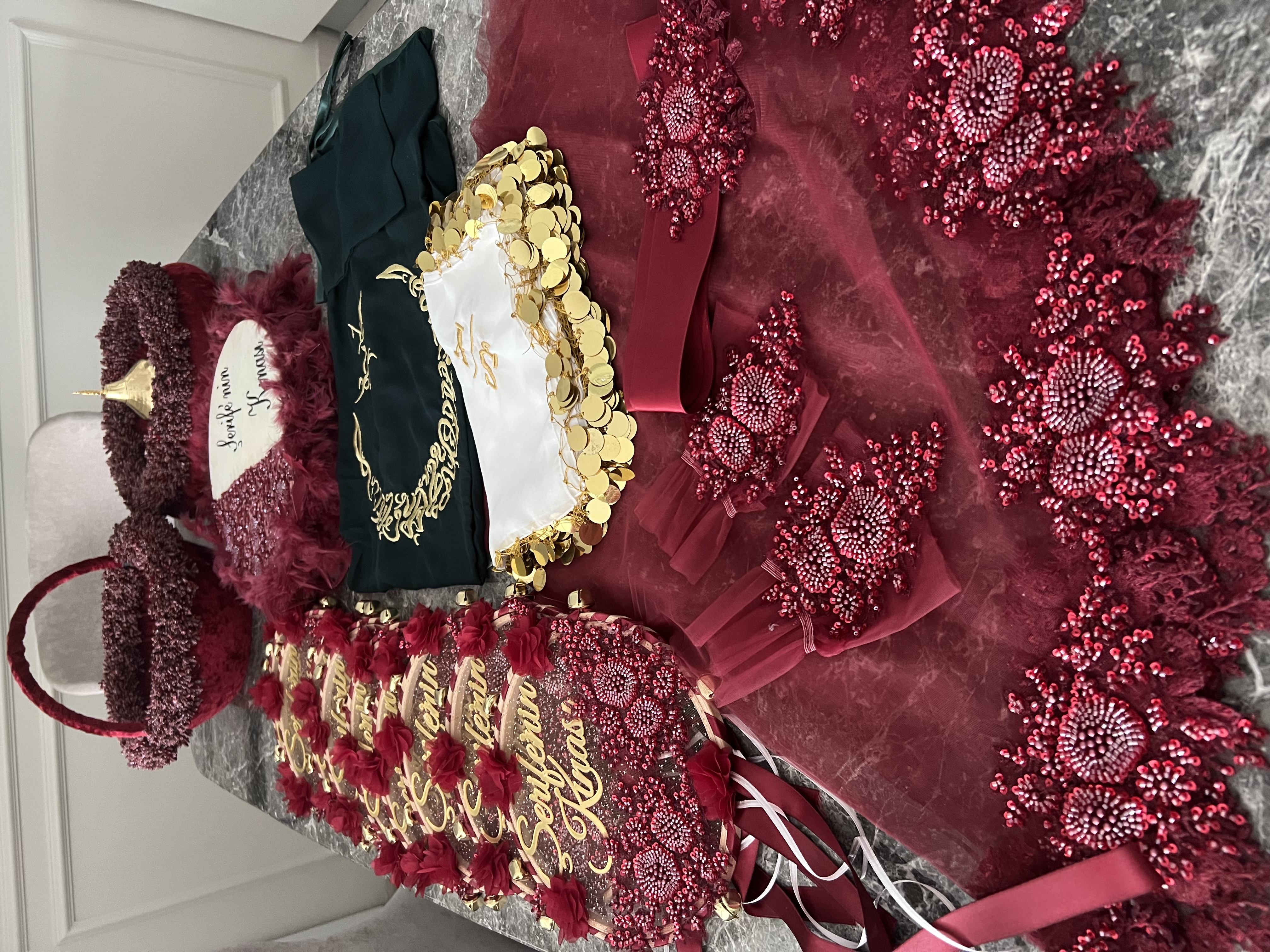 Boncuk İşlemeli Lüx Kına Seti